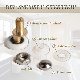 SPDYCESS 4 PCS Shower Door Rollers 23mm Eccentric, Bathroom Door Replacement Wheels Runners Pulleys for Sliding Curved or Flat Shower Doors, Shower Door Parts