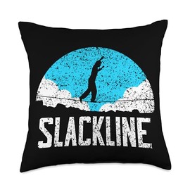Slackline Slackliner Slacklines Lover Slacklining Slackline Throw Pillow, 18x18, Multicolor