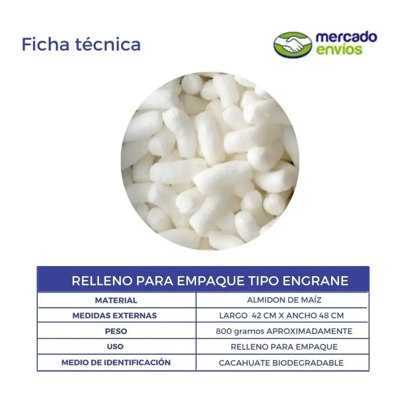 Relleno Para Empaque Biodegradable Tipo Biofill 5 Ft
