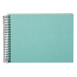 goldbuch Bella Vista Spiral Album with Picture Cut-Out, 40 Black Pages, Linen, Coffee Bronze