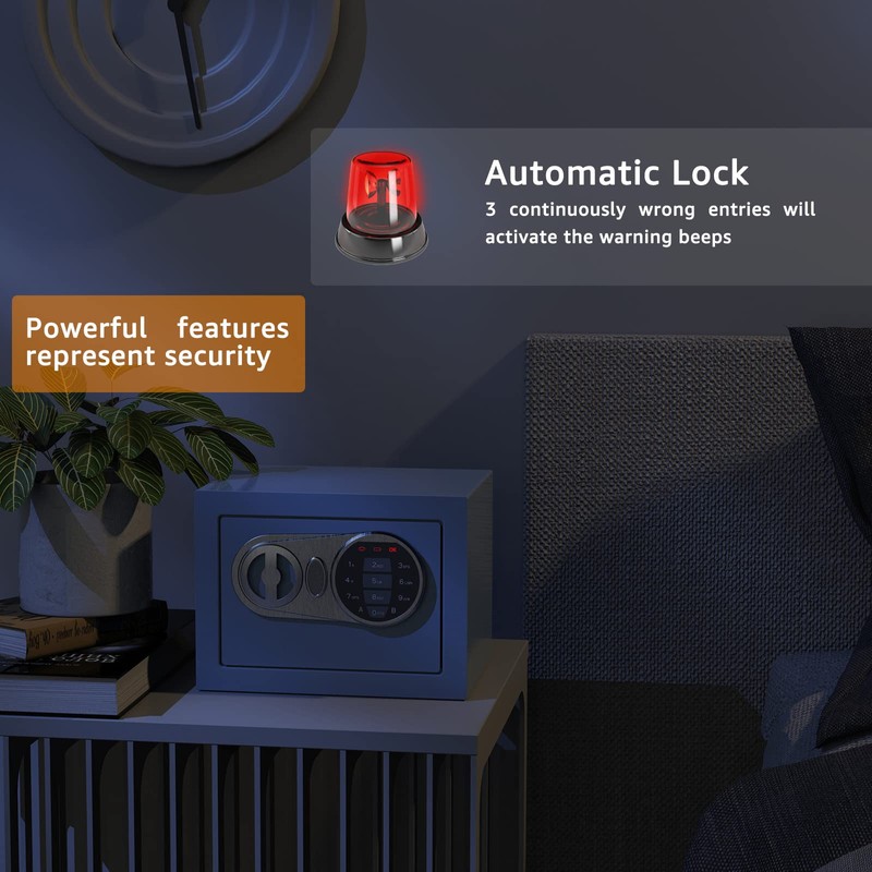 Goldenkey Small Safe Box for Money, Digital Safe Box with