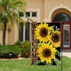CMEGKE Sunflower Garden Flag, Sunflower Welcome Garden Flag, Sunflower Black