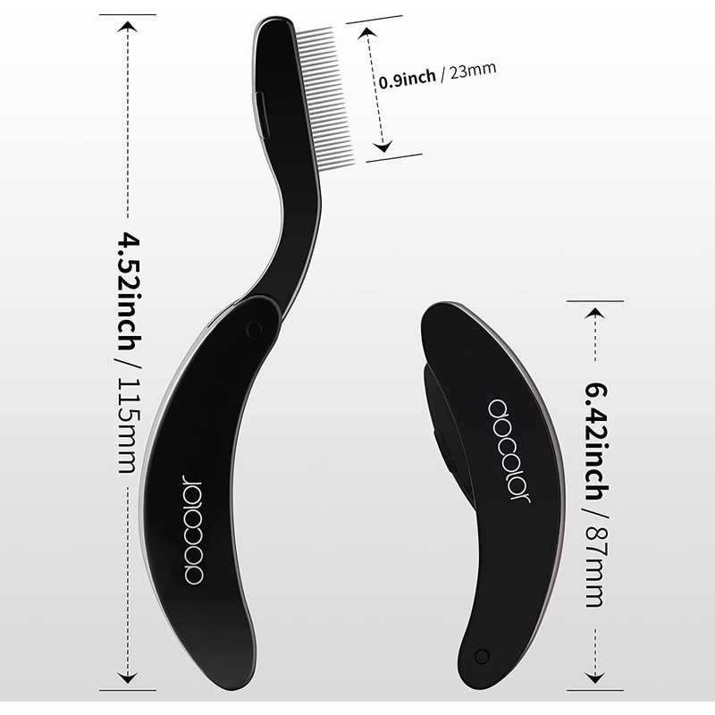 Docolor Foldable Eyelash Comb Stainless Steel Teeth Eyebrow Brush Steel