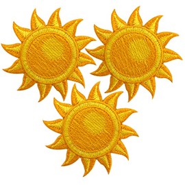 3 pcs Sun Patches Iron on - You are My Sunshine Patch - Astrology Patches - Sunshine Iron on - Sun Patches for Jackets - Vibrant Color Represents Excitement and Optimism - Easy to Apply