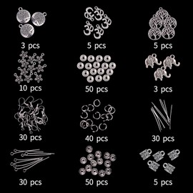 Nenjing 504pcs Chakra Beads Lava Beads,8mm Natural Semi Precious Stone Beads Kits Threading Loose Bracelet Beads Adult Craft Jewelry Bracelets Kits with Gift Bags