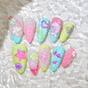 2 Sheets Colorful Starfish Nail Stickers Flower Nail Decals 5D