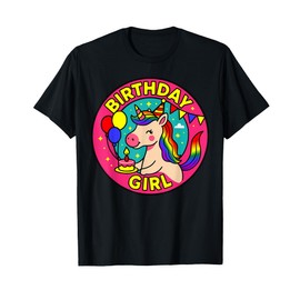 Birthday Girl Unicorn Tee – Rainbow Party Shirt T-Shirt