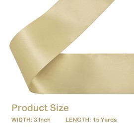 LoomJoyz Double Sided 75mm Champagne Gold Satin Ribbon 13 Meters Satin Ribbon Ideal for Gift Wrapping Flower Bouquet Crafts Weddings Floral Arrangements & Bows
