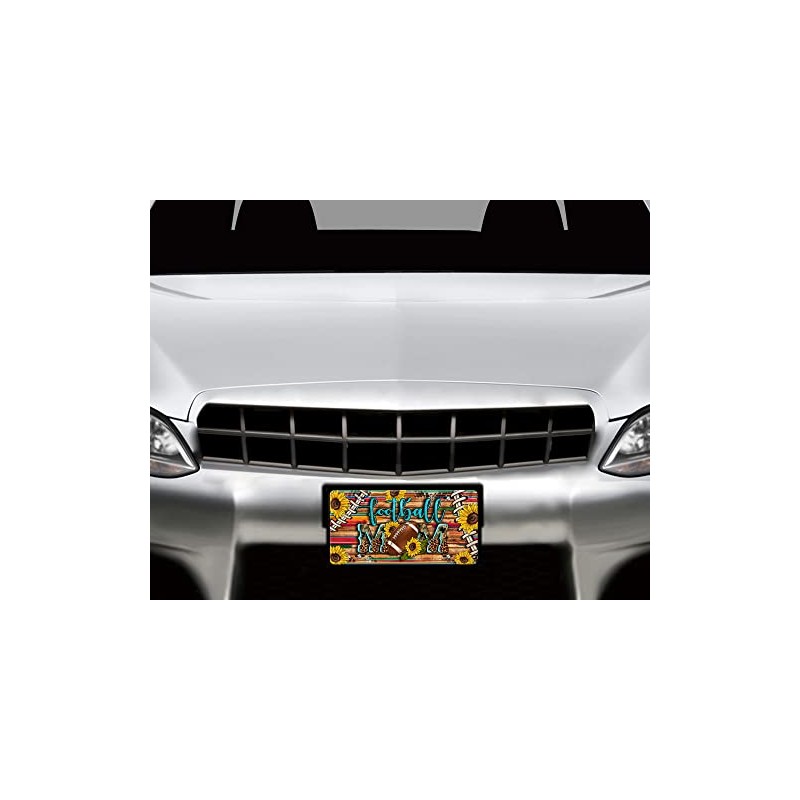 Vanity Decorative Aluminum Front License Plate for Mom (Western Football