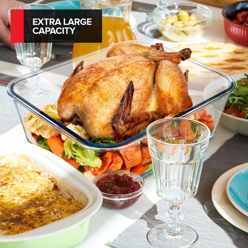 Stock Your Home 28 Cup Extra Large Rectangular Glass Food