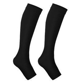 Ejoyous Open Toe Medical Compression Socks for Women & Men, 20-30mmHg Compression Stockings Cuffs Calf Compression Sleeves for Football Tennis Running Hiking Cycling