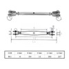 Stainless Steel Rigging Screw Closed Body Jaw Turnbuckle For Boat