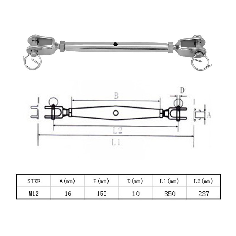 Stainless Steel Rigging Screw Closed Body Jaw Turnbuckle For Boat