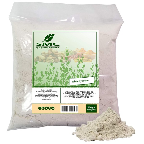 NatureJam White Rye Flour 2 Pounds Bulk Bag