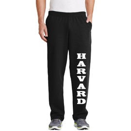 Harvard Open Bottom Black Pocket Sweat Pants (US, Alpha, 4X-Large, Regular, Regular, Black)