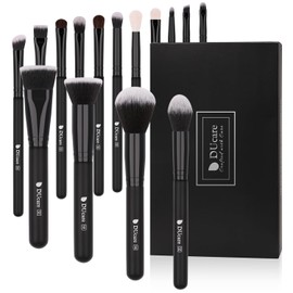 DUcare Brochas de maquillaje profesionales 15pcs Brochas para maquillaje set brocha Kabuki, base, mezcla de polvo, rubor, correctores, sombras de ojos