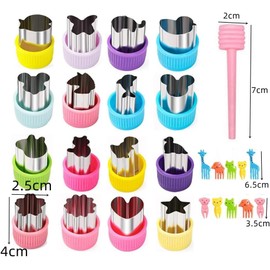 Naisfei 27 Pack Vegetable Cutter Shapes Set,Mini Cookie Cutter, Naisfei Mini Cookie Cutters Fruit Cookie Pastry Stamps Mold for Kids Baking and Food Supplement Tools Accessories