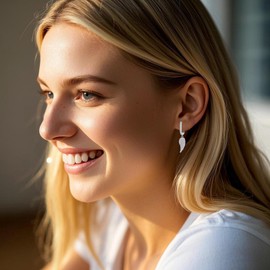 CUPENDA Angel Wing Earrings 925 Sterling Silver Wing Dangle Hoop Earrings Jewellery for Women