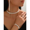 Silver Wedding Jewelry Set for Women Dainty Sterling Silver Tennis
