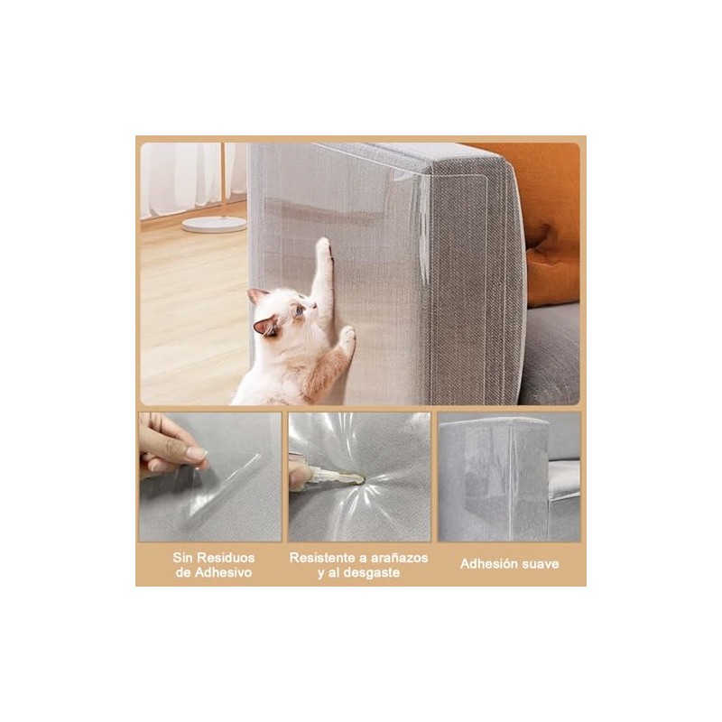 Protector de Sillones para Gatos, 20cm × 5m Protector de