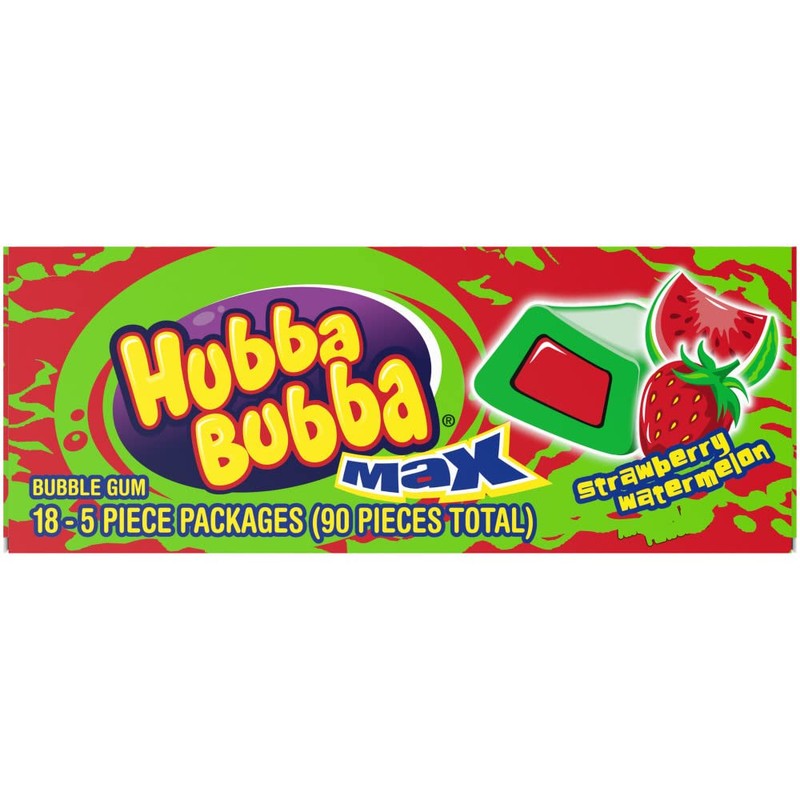 HUBBA BUBBA Bubble Gum Bulk, Chewing Gum Bulk Strawberry Watermelon