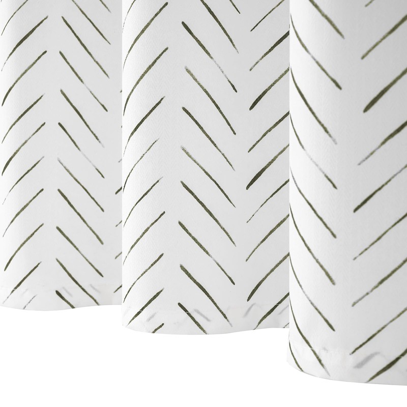 jinchan Black and White No Hook Shower Curtain Inky Herringbone