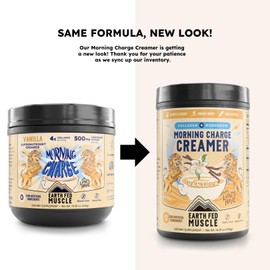 Earth Fed Muscle Morning Charge Protein Coffee Creamer with Collagen & Lion’s Mane – Organic Coffee Creamer with Adaptogenic Mushrooms – Dairy-Free, Soy-Free, Gluten-Free – 24 Serving