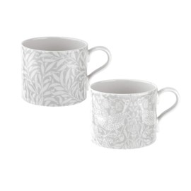 Spode PUMA8726-XG William Morris Strawberry Thief and Willow Bough Ceramic Mugs, Set of 2