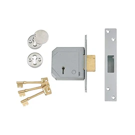 Union Locks 3G114E 5-Lever Mortice Deadlock C-Series 80mm Case - Satin Chrome