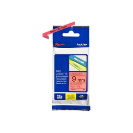 Brother TZe-421 Labelling Tape Cassette, Black on Red, 9 mm (W) x 8 m (L), Laminated, Brother Genuine Supplies