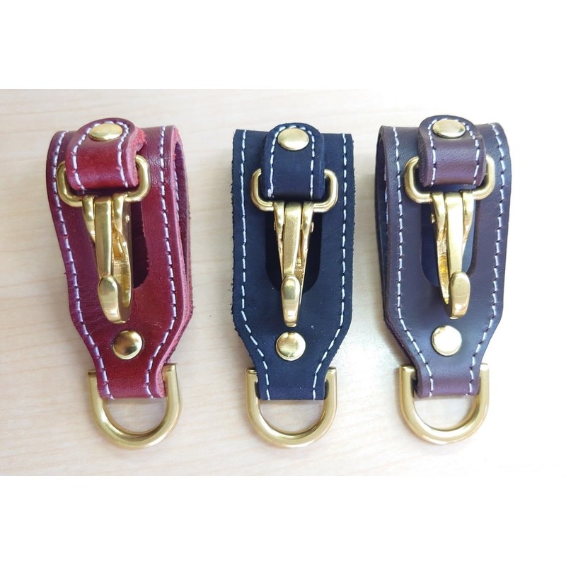 [nico nimo] Leather Key Ring, Belt Loop, Genuine Leather Key