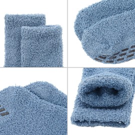 Zando Women's Crazy Christmas Socks With Gripper Non Slip Cozy Socks Warm Hospital Socks Soft Thick Socks Non Skid Hospiatal Fashion Soft Socks Fleece Cute Socks Spa Socks Dark One Size