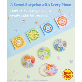 Chupa Chups X PieceRelax Magnet Puzzle for Adults 128 Pieces - Timeless Memories - Hits of 1990 Unique Gift & Home Décor with Plastic Jigsaw Puzzle [D1588]