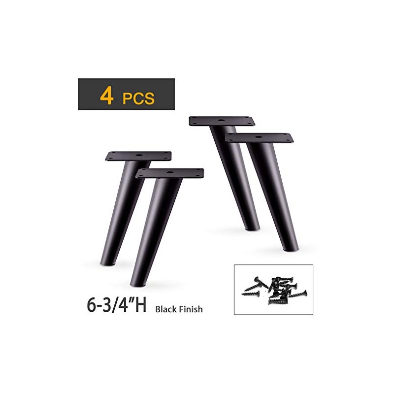 AKB Hardware 6-3/4"H Slant Furniture Metal Legs - Set of