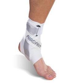 AIRCAST A60 Ankle Support Brace -Ankle Sprain, Chronic Instability, Stabilising Sports Support for Protection and Prevention. Size Small, Left, White