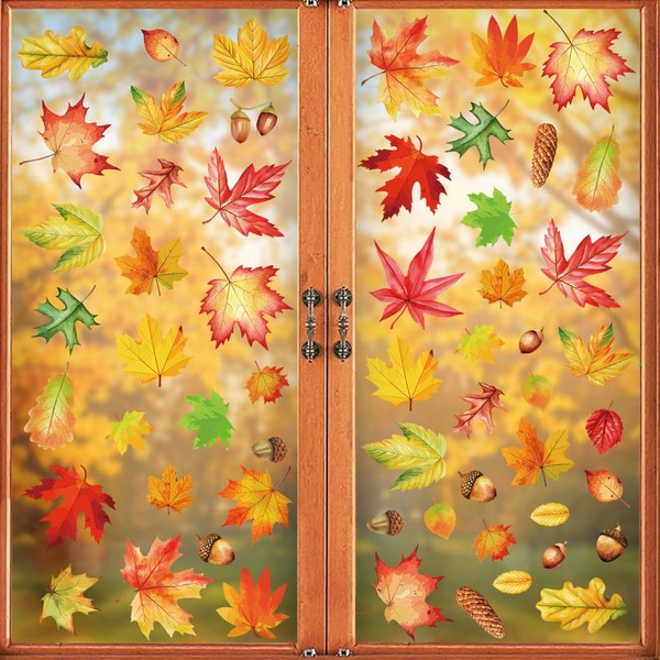 6 Sheets Thanksgiving Window Clings Fall Window Stickers Harvest Festival