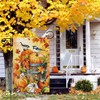 Louise Maelys Fall Thanksgiving Garden Flag with Pumpkins and Birds