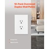 VEVOR Duplex Outlet Covers, 10 Pack 1-Gang Standard Size Wall