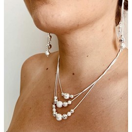 Blackbox Juego de Joyería de Plata .925 - Aretes y Collar - Incluye Caja para Regalar