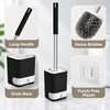 Wall-Mounted Toilet Brush with Drainable Base – Long Handle Bathroom
