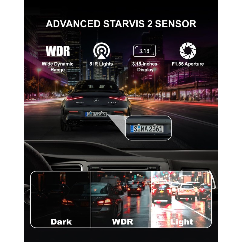 Dash Cam Front and Rear, 4-Channel 360° Coverage Car Dash
