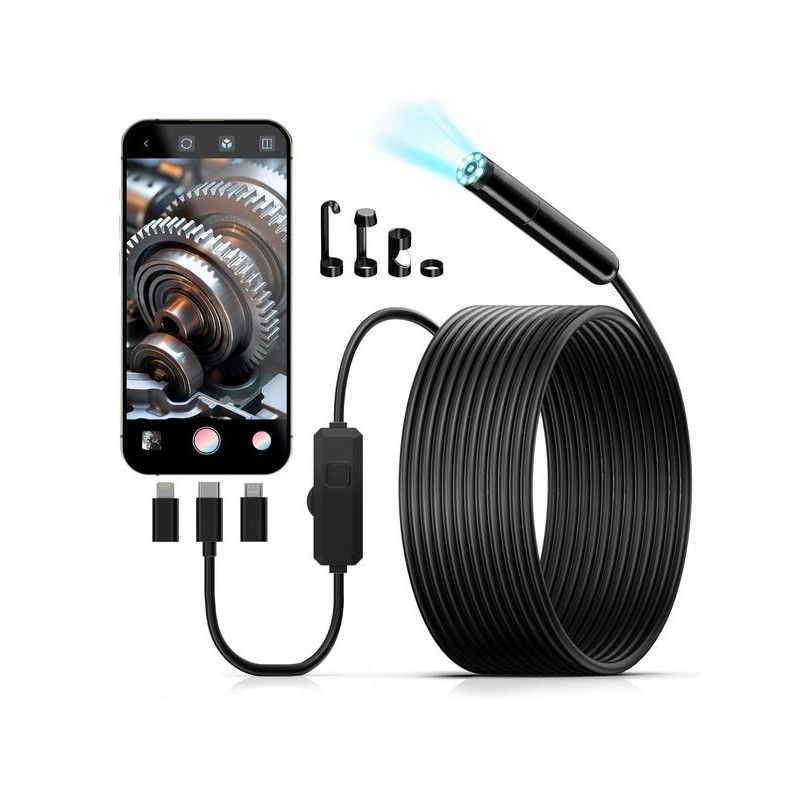 KAIWEETS 8-LED HD Borescope Camera - IP67 Waterproof Endoscope for