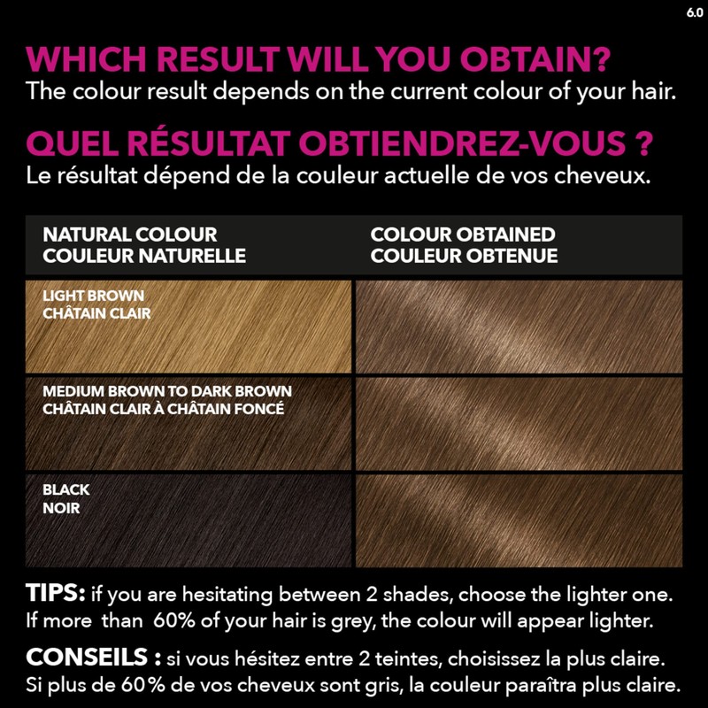 Garnier Olia Permanent Hair Dye, Ammonia-Free Hair Color, 6.0 Light