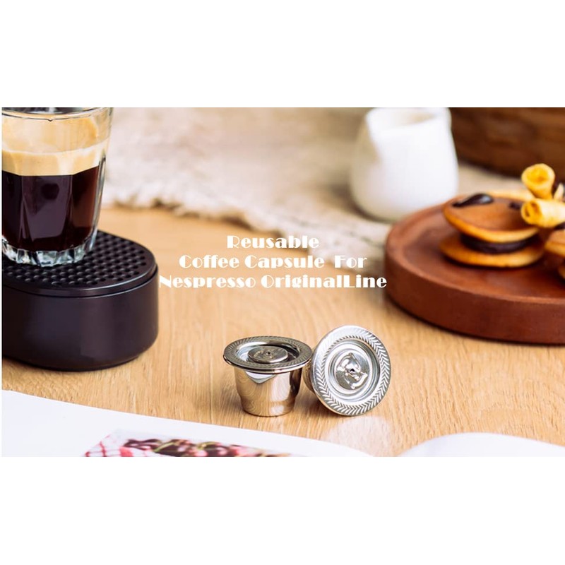 i Cafilas 2 Pcs Refillable Reusable Stainless Steel Coffee Capsule