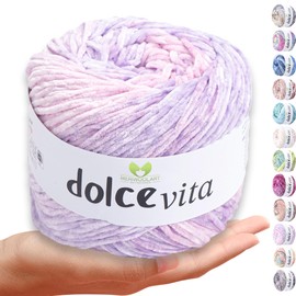 MeriWoolArt Chenille Wool (Velvet Yarn) for Knitting & Crocheting - 150g (260m) - 100% Polyester Fleece Yarn - Ideal as Amigurumi Yarn for Pillows, Blankets, Pet Bed & DIY Gifts
