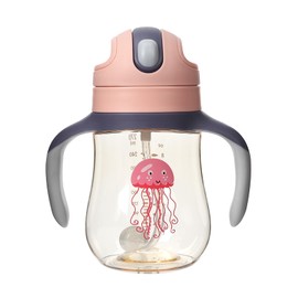 SYFIJXS Spill Proof no Spill Magic Sippy Cup with Straw with Handle, 9 ounces, Training Cup with Weighted Straw