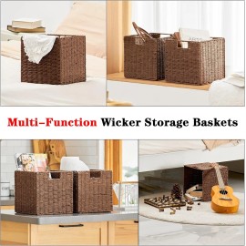No Brand Storage Basket, Set of 2 Hand-Woven Storage Baskets for Shelves