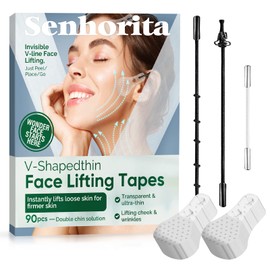 Face Lift Tape, Invisible Face lift Tape for Lifting Sagging Skin, Wrinkles and Double Chin, Waterproof & Transparent Lifting Tapes with Elastic Bands