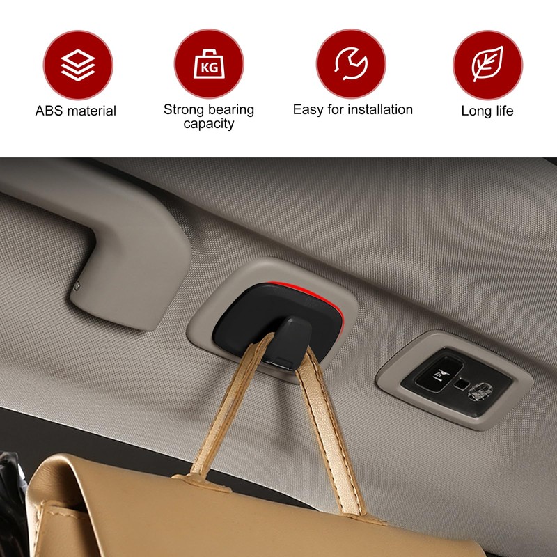 Roof Storage Hooks, ABS Plastic Compact Structure Interior Car Hanger