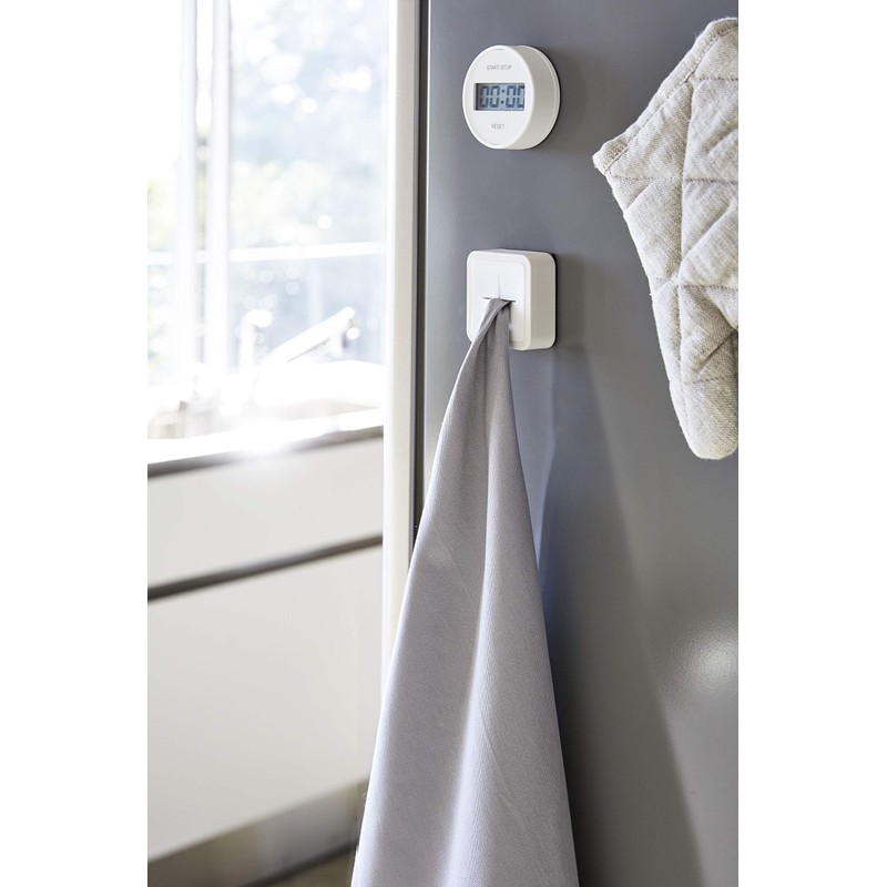 Yamazaki 4133 Magnetic Kitchen Towel Holder, White, Approx. 2.2 x